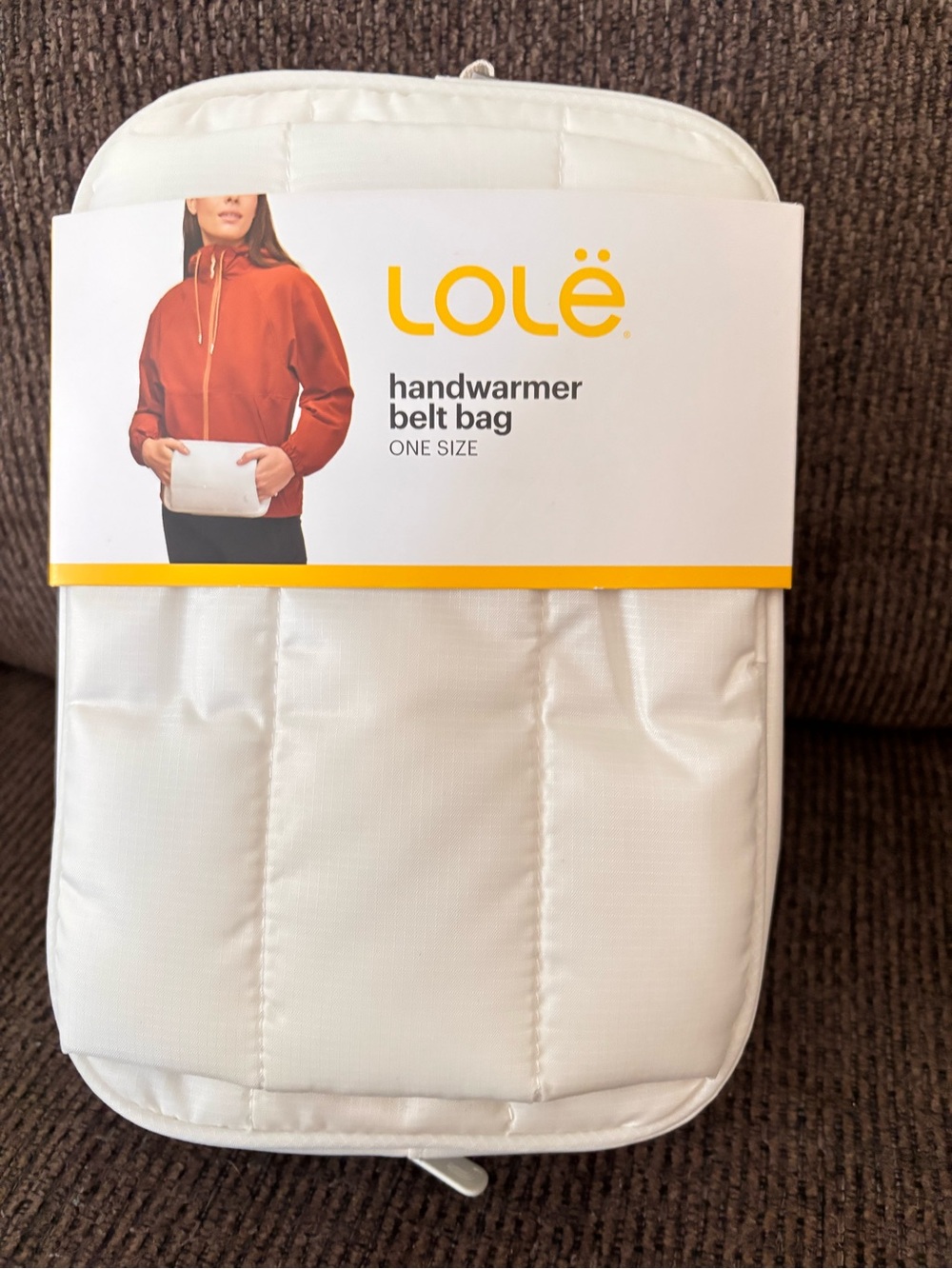 Lole Quilted Handwarmer Belt Bag in Cream